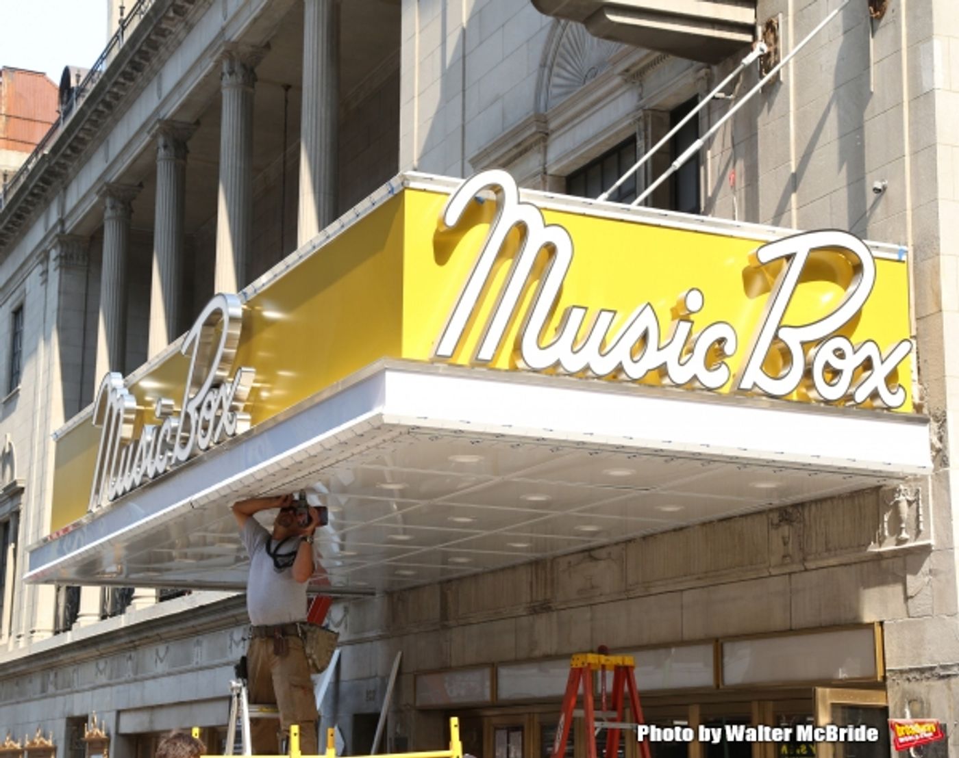 Photo Coverage: The Music Box Theatre Marquee Undergoes a Facelift, Preparing For The Arrival of KING CHARLES III Photo Coverage: The Music Box Theatre Marquee Undergoes a Facelift, Preparing For The Arrival of KING CHARLES III Image