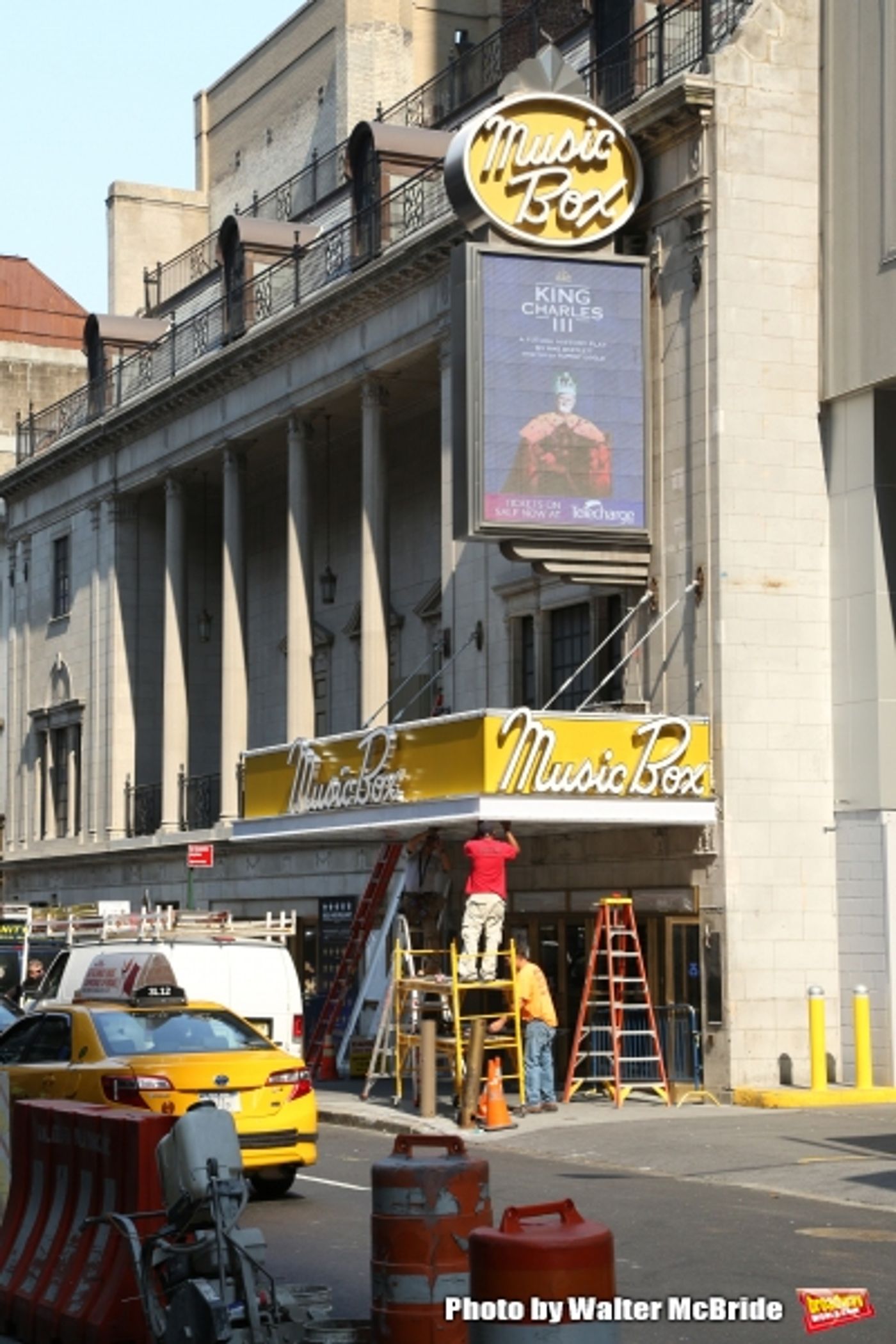 Photo Coverage: The Music Box Theatre Marquee Undergoes a Facelift, Preparing For The Arrival of KING CHARLES III Photo Coverage: The Music Box Theatre Marquee Undergoes a Facelift, Preparing For The Arrival of KING CHARLES III Image