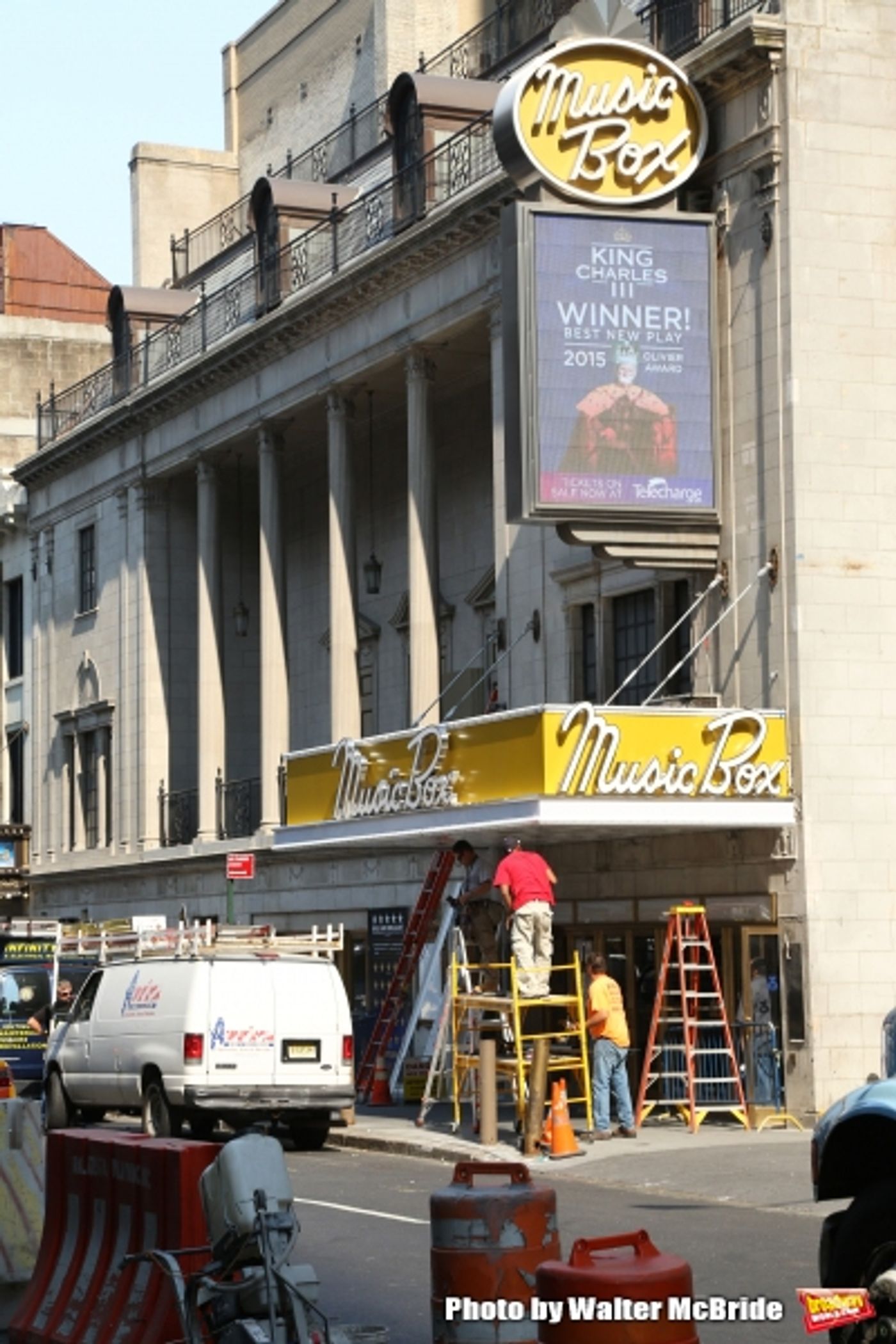 Photo Coverage: The Music Box Theatre Marquee Undergoes a Facelift, Preparing For The Arrival of KING CHARLES III Photo Coverage: The Music Box Theatre Marquee Undergoes a Facelift, Preparing For The Arrival of KING CHARLES III Image