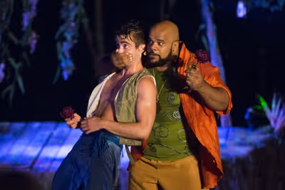 Tom McVey as Puck, Korie Lee Blossey as Oberon Photo