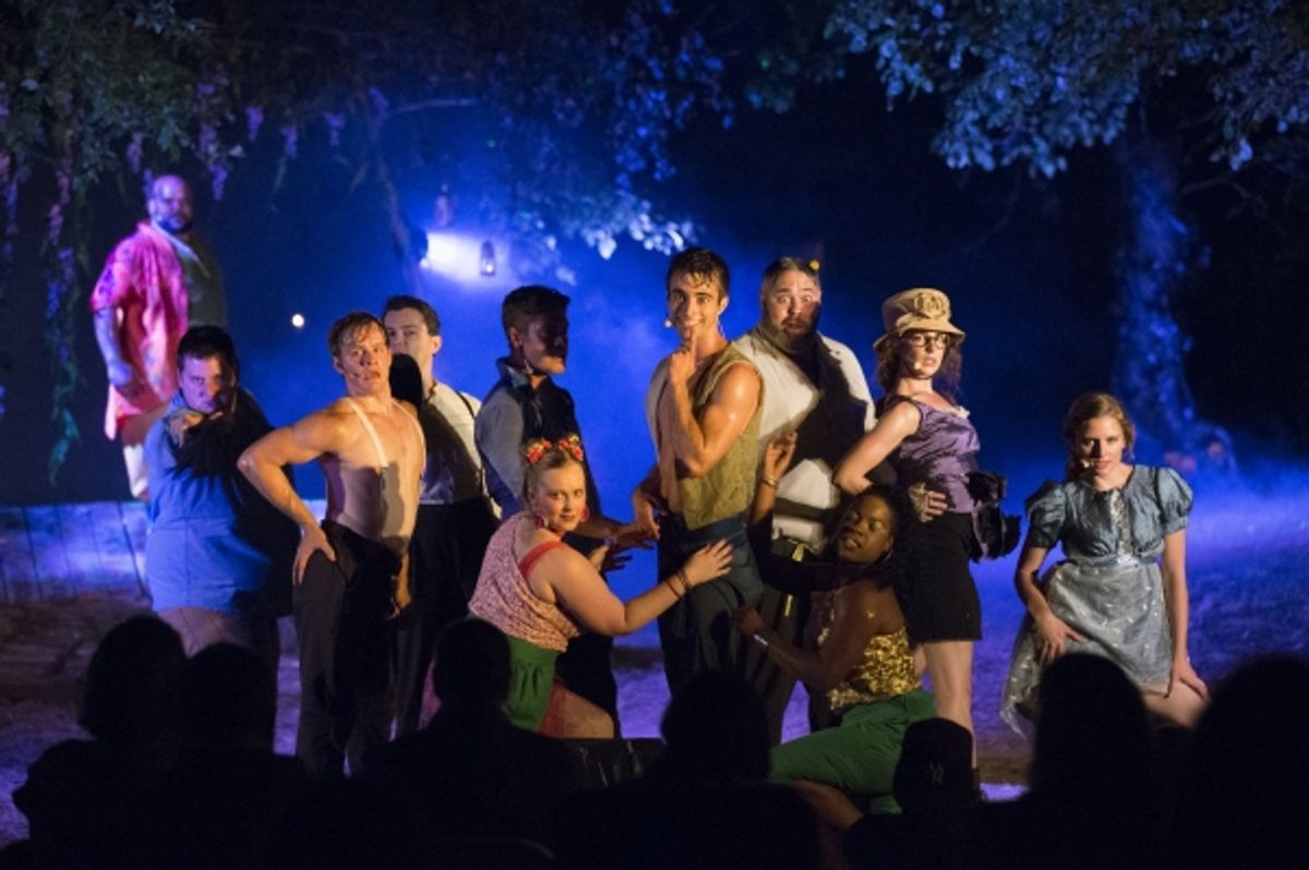 Korie Lee Blossey as Oberon, Bryan Paul Kopsitz as Flute, Hubbard Farr as Lysander, Jared Anderson as Peter Quince, Ken Arpino* as Demetrius, Sierra Spicer as Peaseblossom, Tom McVey* as Puck, Jeff Price as Starveling, Bev Owens as Mustardseed, Lily Davis at 