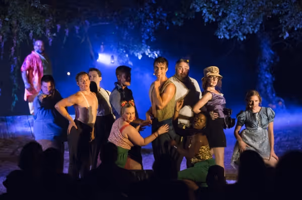Korie Lee Blossey as Oberon, Bryan Paul Kopsitz as Flute, Hubbard Farr as Lysander, J Photo