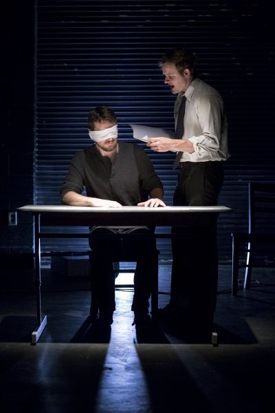 Jeff Ronan as Katurian, Hubbard Farr as Tupolski Photo