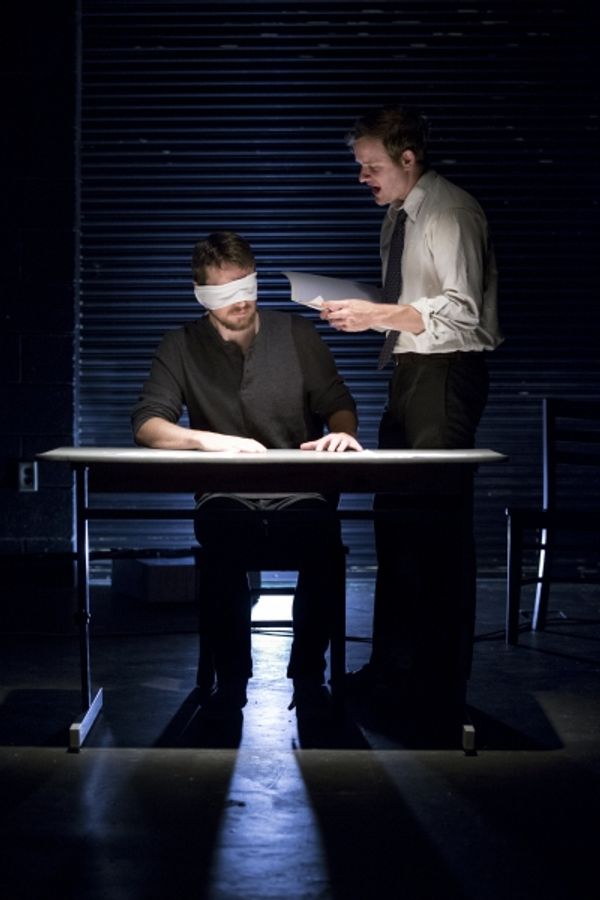 Jeff Ronan as Katurian, Hubbard Farr as Tupolski Photo