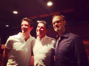 Michael Urie and David Hyde Pierce with James Lecesne Photo