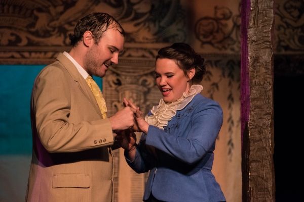 Eric Fletcher as Proteus and Emily Madan as Julia Photo