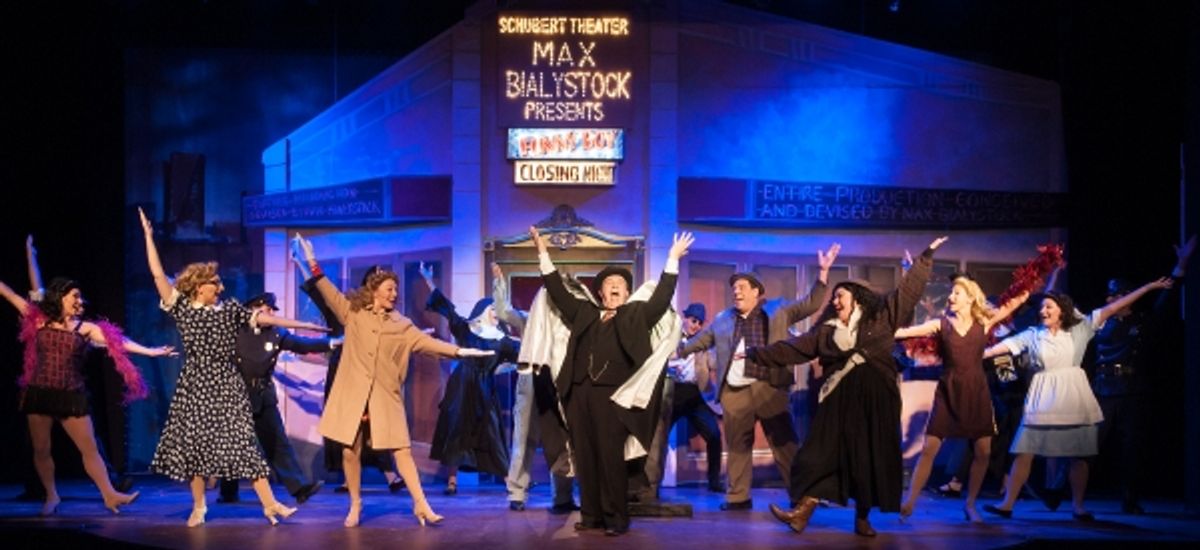Max Bialystock (Sean Patterson) and the cast of THE PRODUCERS at 