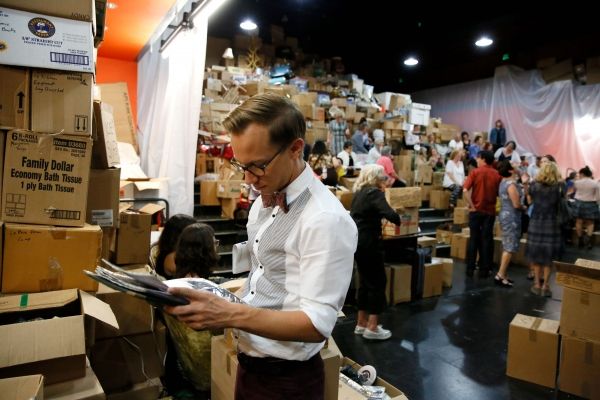 CTG staff member John Potter experiences the set prior to the opening night performan Photo