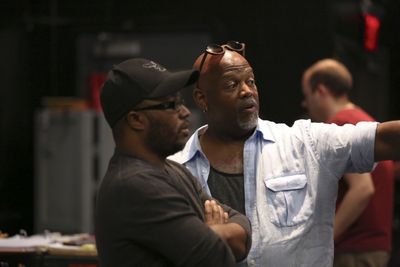 Playwright Robert Oâ€™Hara and director Kent Gash in rehearsal for BARBECUE Photo