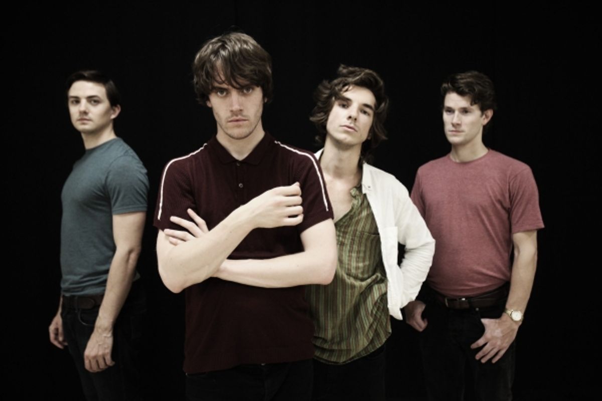 Damien Walsh (Mick Avory), Danny Horn (Ray Davies), Oliver Hoare (Dave Davies) and Tom Whitelock (Pete Quaife) at 