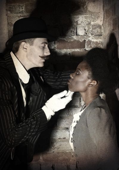 Josh Jeffers as Macheath, Candace Thomas as Polly Photo