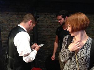 Billy Carter signs autographs for BULLETS cast members @ BroadwayWorld Billy Carter signs autographs for BULLETS cast members Photo