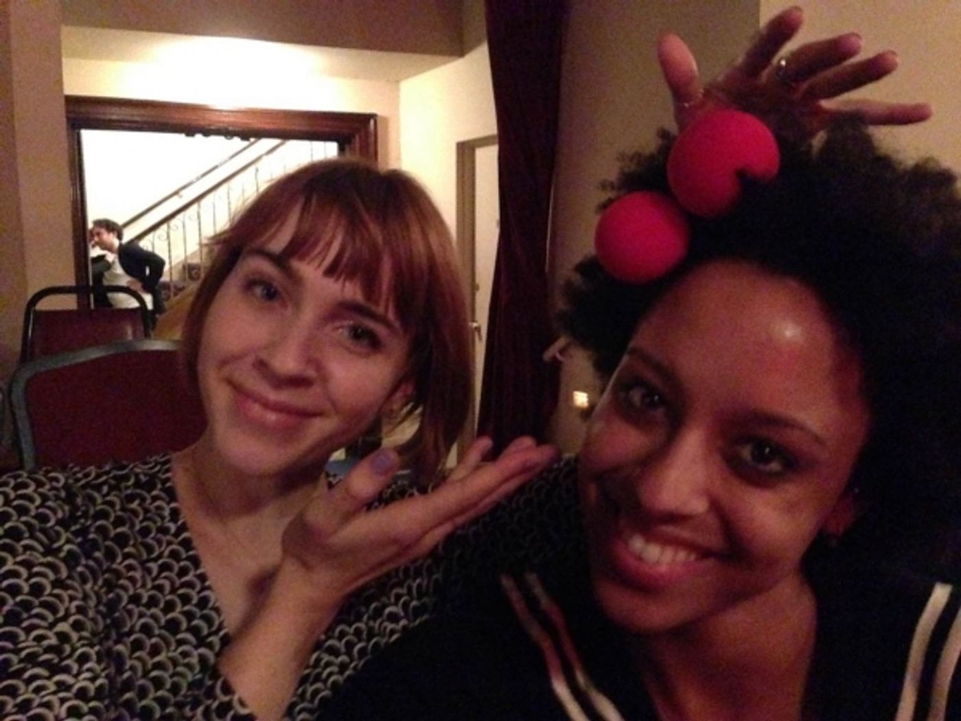 Photo Flash: Cast of BULLETS OVER BROADWAY Tour Clowns Backstage at 39 STEPS  Image