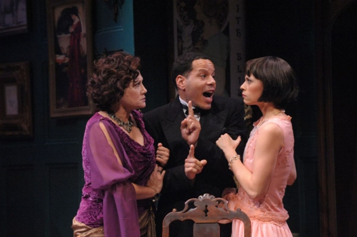 Judith Bliss (Valerie Leonard), Sandy Tyrell (Jon Hudson Odom), and Sorel Bliss (Audrey Bertaux)  at 