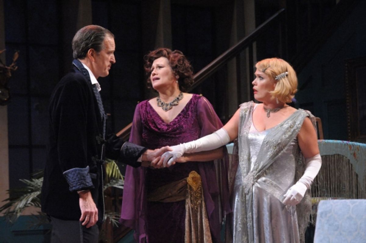 David Bliss (Matt Sullivan), Judith Bliss (Valerie Leonard), and Myra Arundel (Beth Hylton)  at 