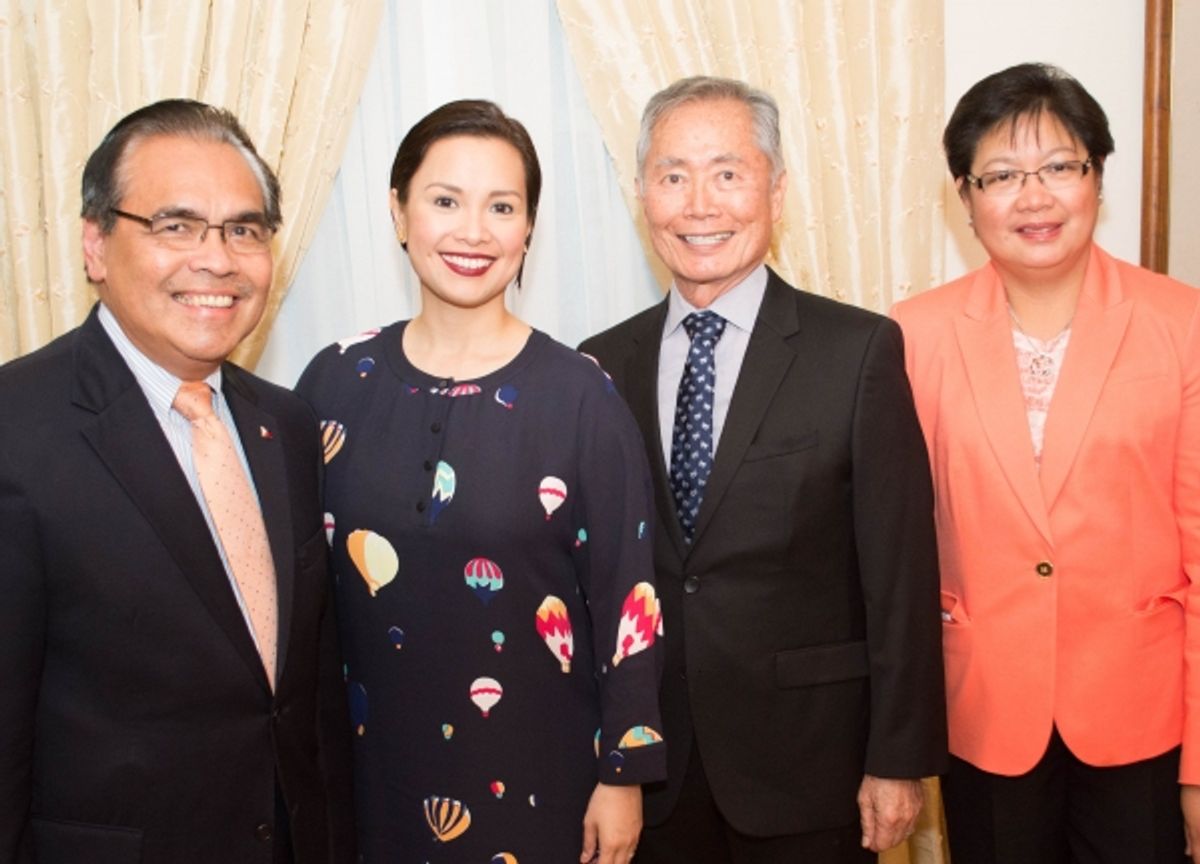 Mariol DeLeon Jr., George Takei, Lea Salonga, Mrs. Mariol DeLeon Jr. at 