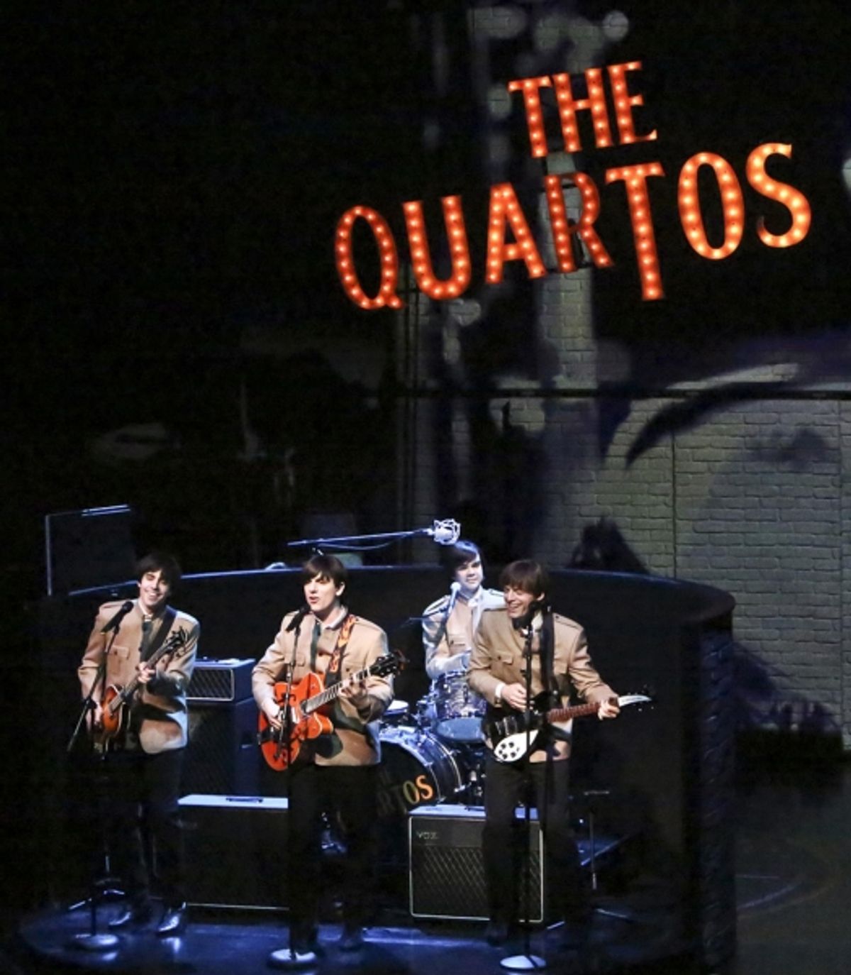 Claude (Damon Daunno), Balth (Lucas Papaelias), Pedro (James Berry) and Ben (Justin Kirk)  at 