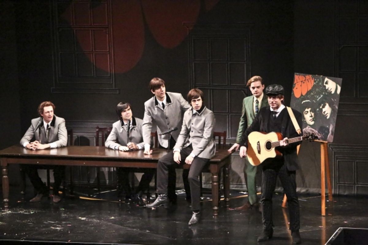 Best (Adam O''Byrne), Pedro (James Berry), Balth (Lucas Papaelias), Claude (Damon Daunno), Anton (Christopher Geary), and Ben (Justin Kirk) at Rub My Bowl press conference at 