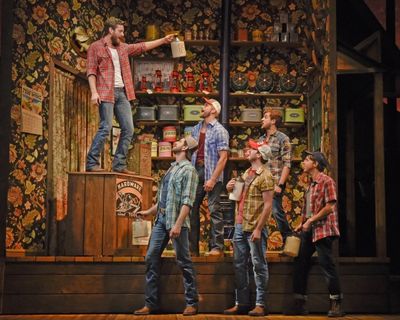 Ken Clark (left) and the men of MOONSHINE: That Hee Haw Musical Photo
