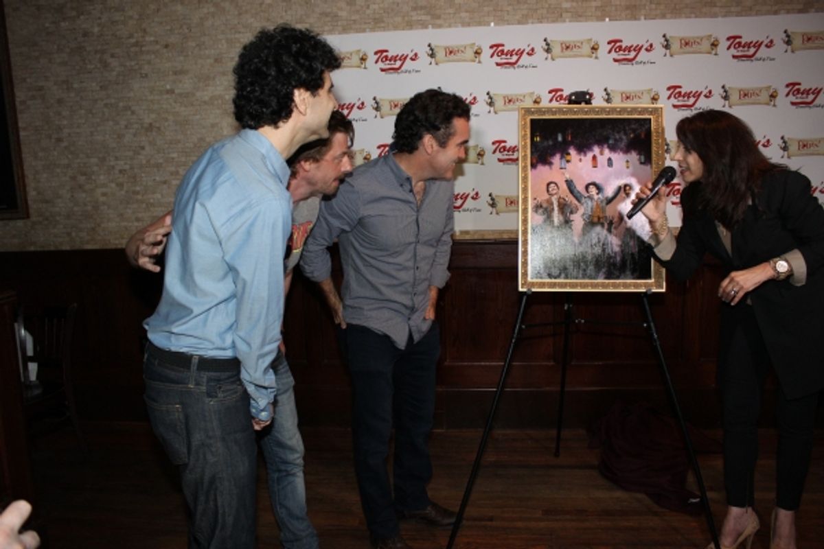 Christian Borle, John Cariani, Brian d''Arcy James and Valerie Smaldone at 