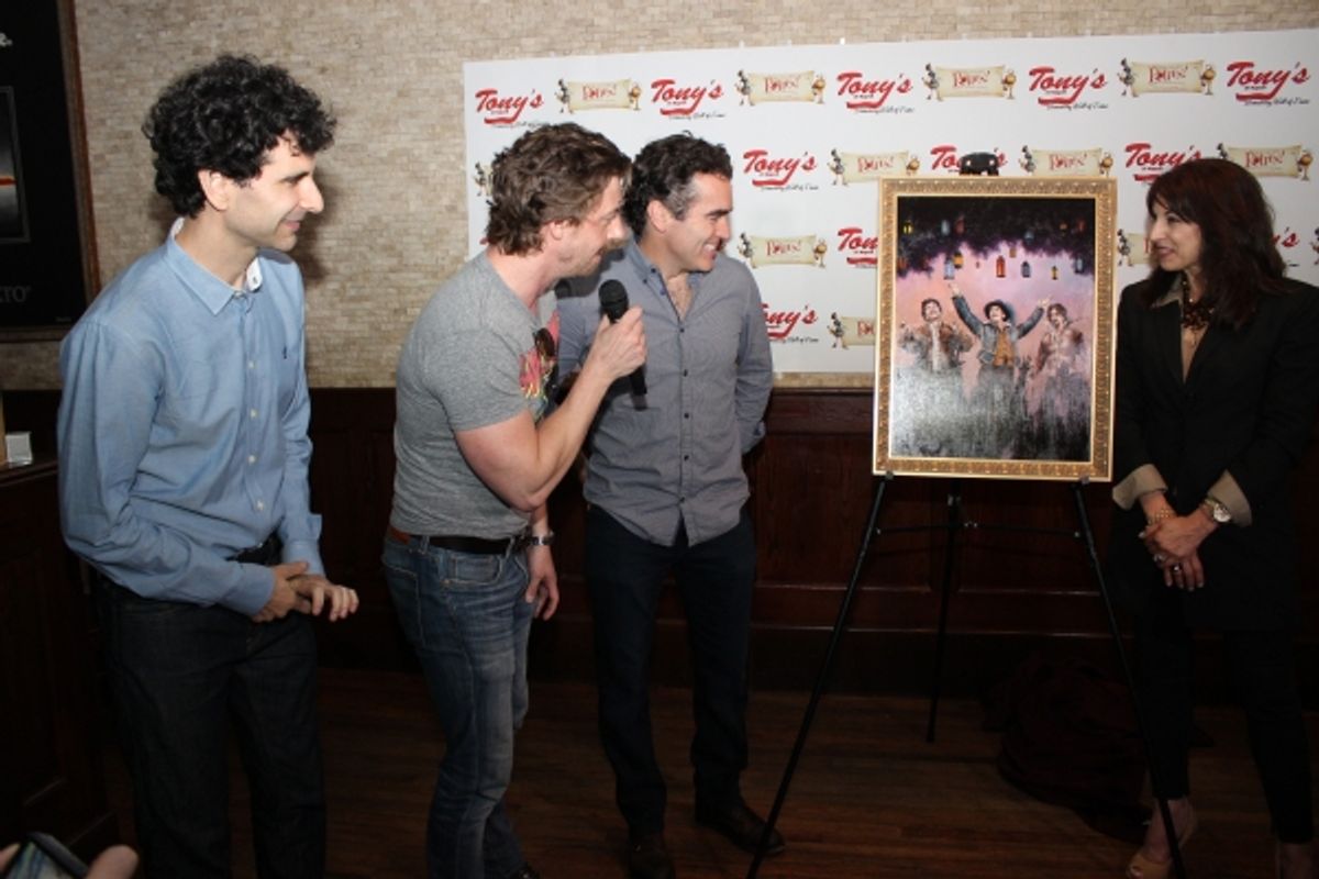 John Cariani, Chrstian Borle, Brian d''Arcy James and Valerie Smaldone at 