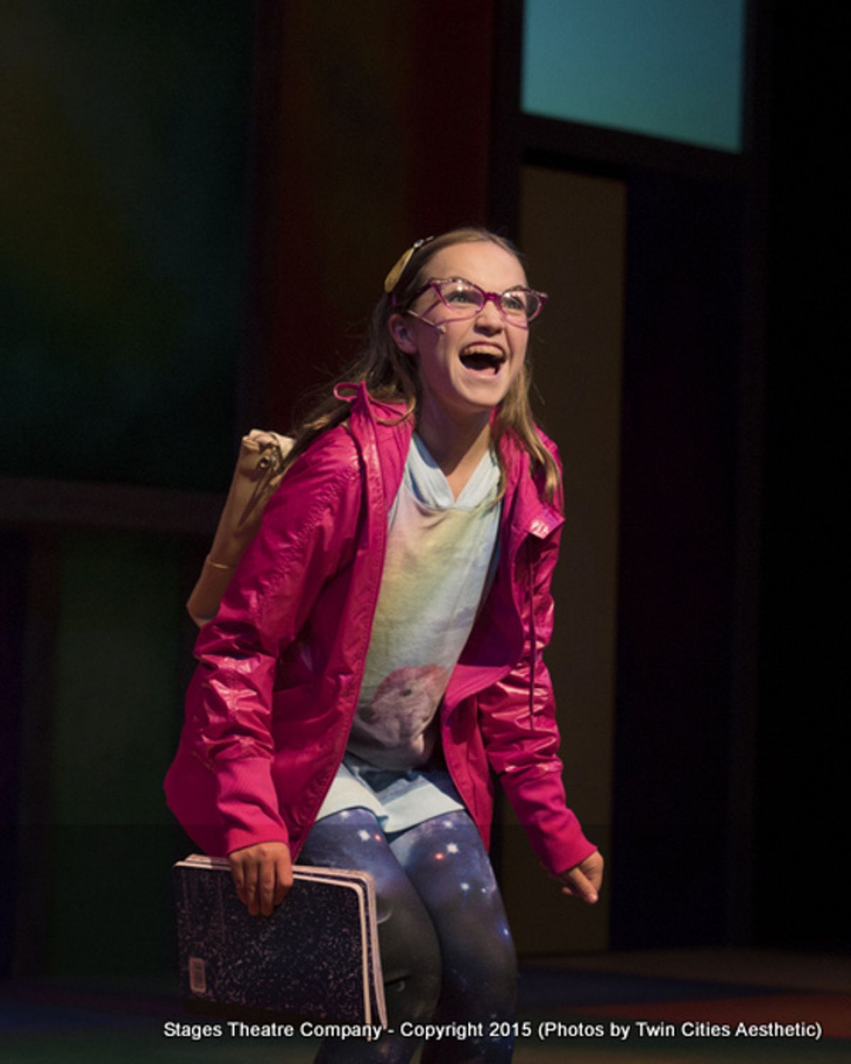 Ellie Turk as Junie B. Jones in Junie B. Jones the Musical at Stages Theatre Company at 