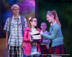 Ellie Turk as Junie B. Jones with Clare Judge and George Mulder in Junie B. Jones the Photo