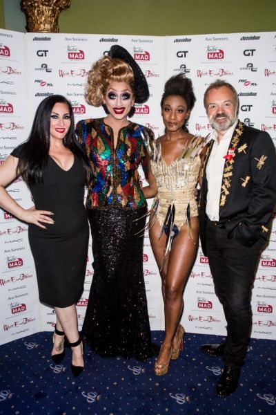 Michelle Visage, Bianca Del Rio, Beverley Knight and Graham Norton Photo
