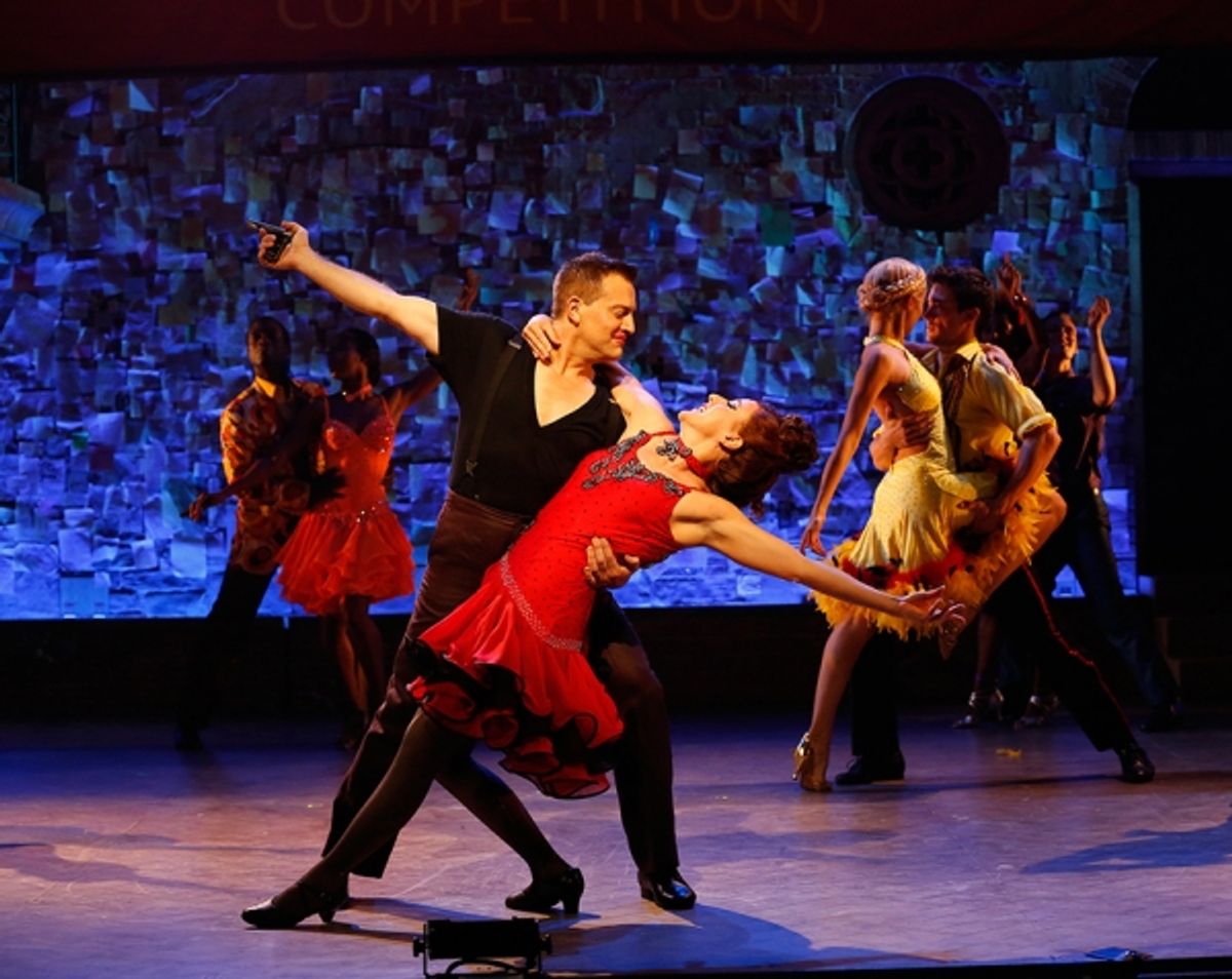 Stephen Bienskie and Jenn Harris (foreground) with the cast in Christopher Durang''s vignette THE DANCE CONTEST. at 