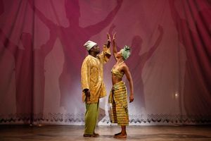 Adesola Osakalumi and Marija Juliette Abney in Lynn Nottage''s vignette A WEDDING DANCE. @ BroadwayWorld Adesola Osakalumi and Marija Juliette Abney in Lynn Nottage''s vignette A WEDDING DAN Photo