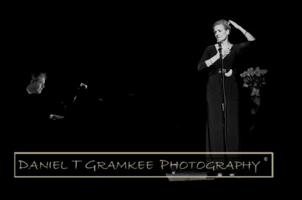 Karen Mason re-channeling Norma Desmond, with Christopher Denny helping guide her back at 