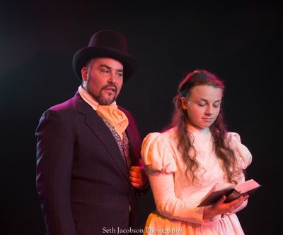 Terry Shea as The Judge, Maggie Papa as Johanna Photo