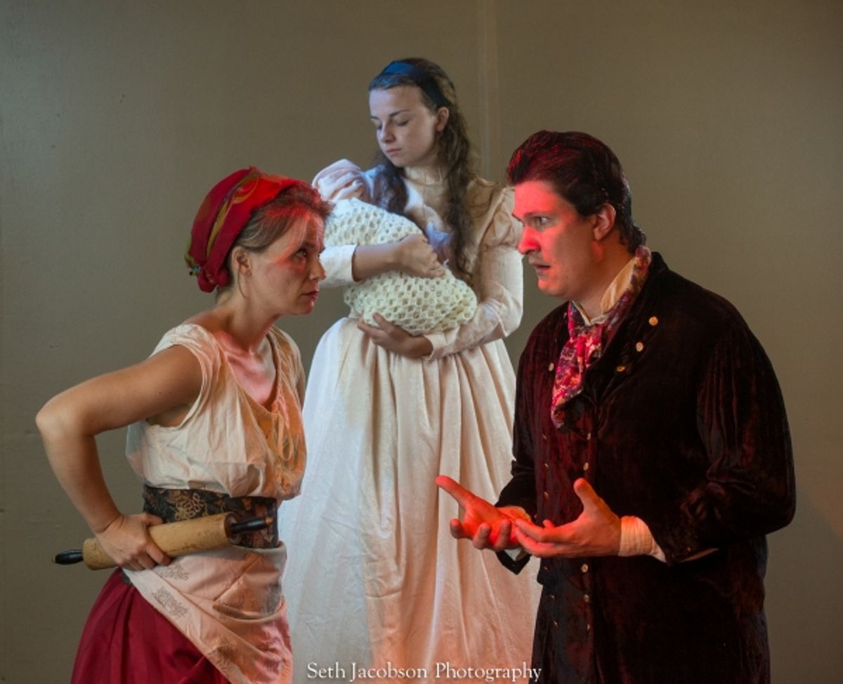 Maggie Papa as Johanna, Jason Shealy as Sweeney Todd, Eden Casteel as Mrs. Lovett at 