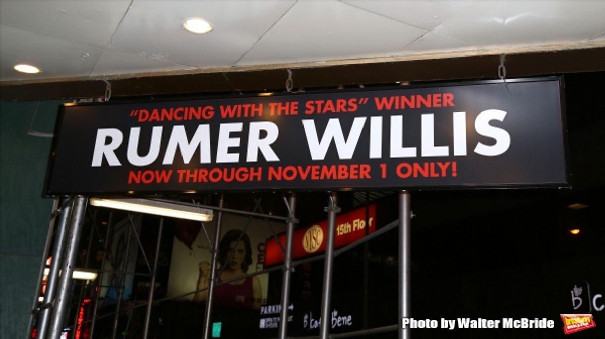 Theatre Marquee for Rumer Willis making her Broadway debut as Roxie Hart in ''Chicago'' at the Ambassador Theatre on September 21, 2015 in New York City. at 
