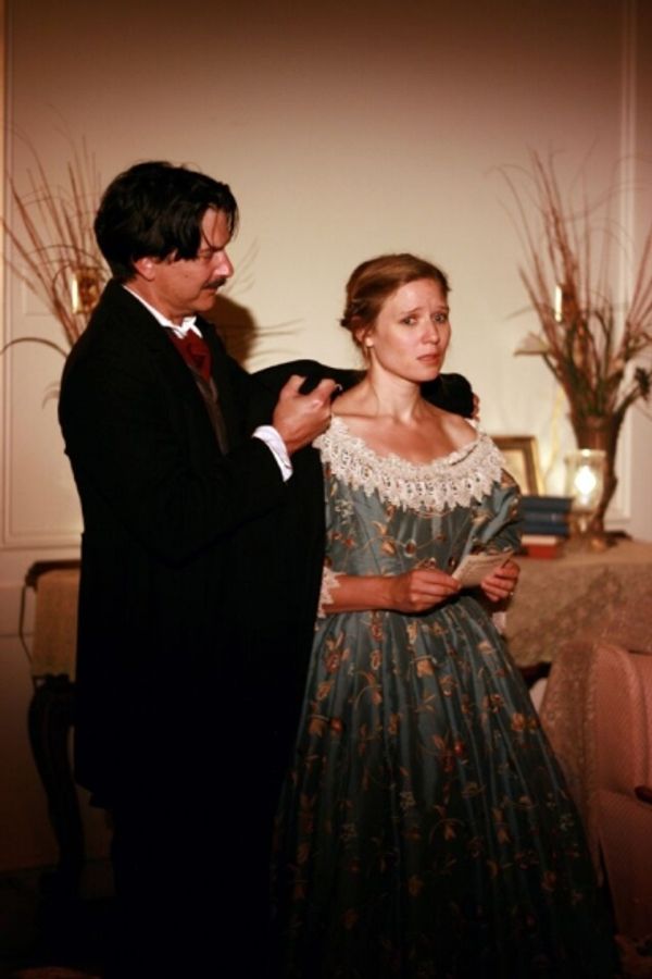 Christian Gray as ''Edgar Allan Poe'' and Heather Chrisler as ''Virginia'' Photo