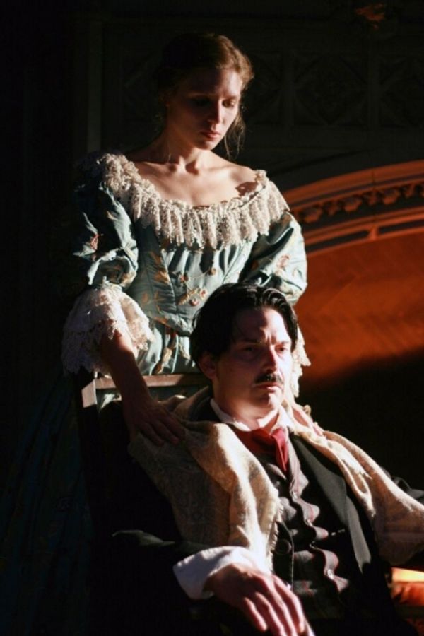 Heather Chrisler as ''Virginia'' and Christian Gray as ''Edgar Allan Poe'' Photo