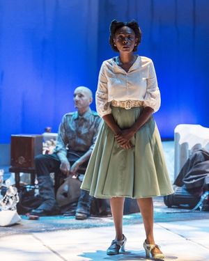 Stephen Weingartner (Guard) behind Inger Tudor (Chorus) @ BroadwayWorld Stephen Weingartner (Guard) behind Inger Tudor (Chorus) Photo