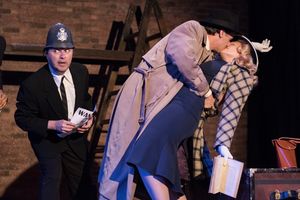 Andrew Calabrese as the Policeman, Justin DuPuis as Richard Hannay, and Ginny Wehrmei Photo