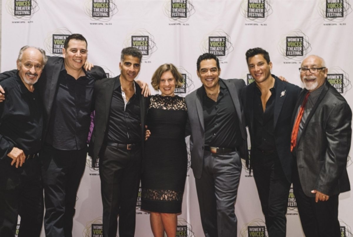 Castulo Guerra (Armando Castillo), Fidel Gomez (Dr. Diego Mendoza), Oscar Ceville (Dr. Mendoza), Karen Zacarias (playwright), Carlos Gomez (Ernesto del Rio), Nicholas Rodriguez (Sebastian Jose Castillo) and Jose Luis Valenzuela ()  at 