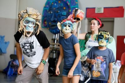 Rudy Duenas, Maya Santiago, Selene Santiago (behind) and Alejandro Duenas Photo