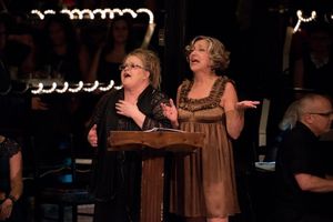 Jamie London and Ginger Newman pay tribute to Honoree Larry Keeton Photo