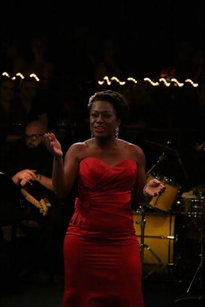 LaToya Gardner sings for Honoree LB Gaiters Photo