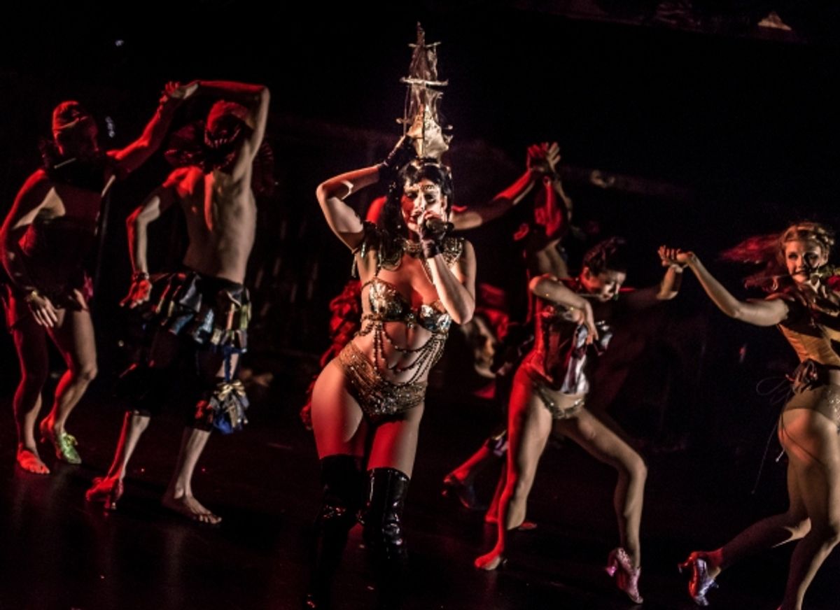 Brett Umlauf (center) and the cast of CINDERELLA at 