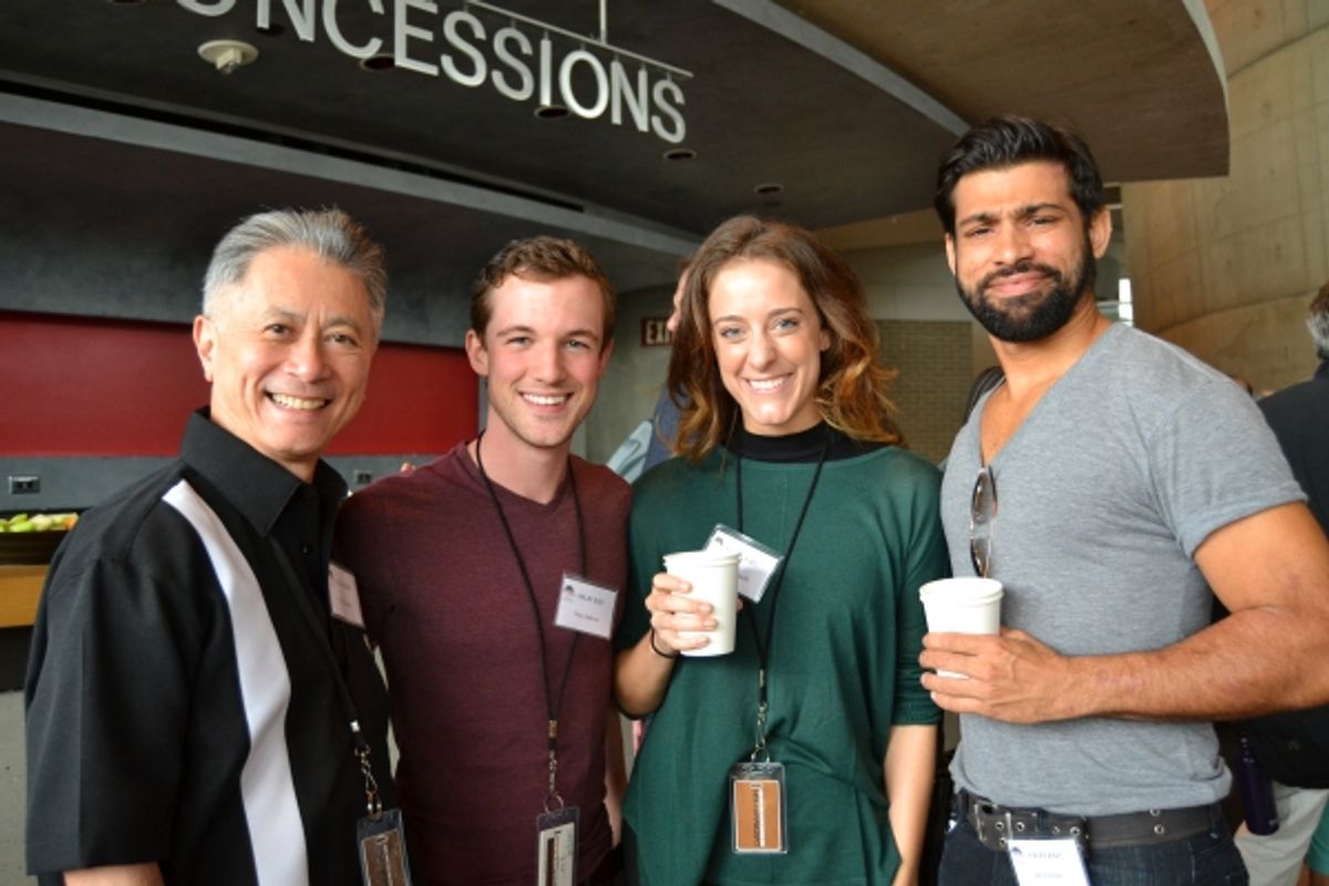 David Leong (fight choreographer). Chaz Jackson (Charley Bates), Lauren Gemelli (Milk Maid/Old Lady) and Ian Lassiter (Bill Sykes)  at 