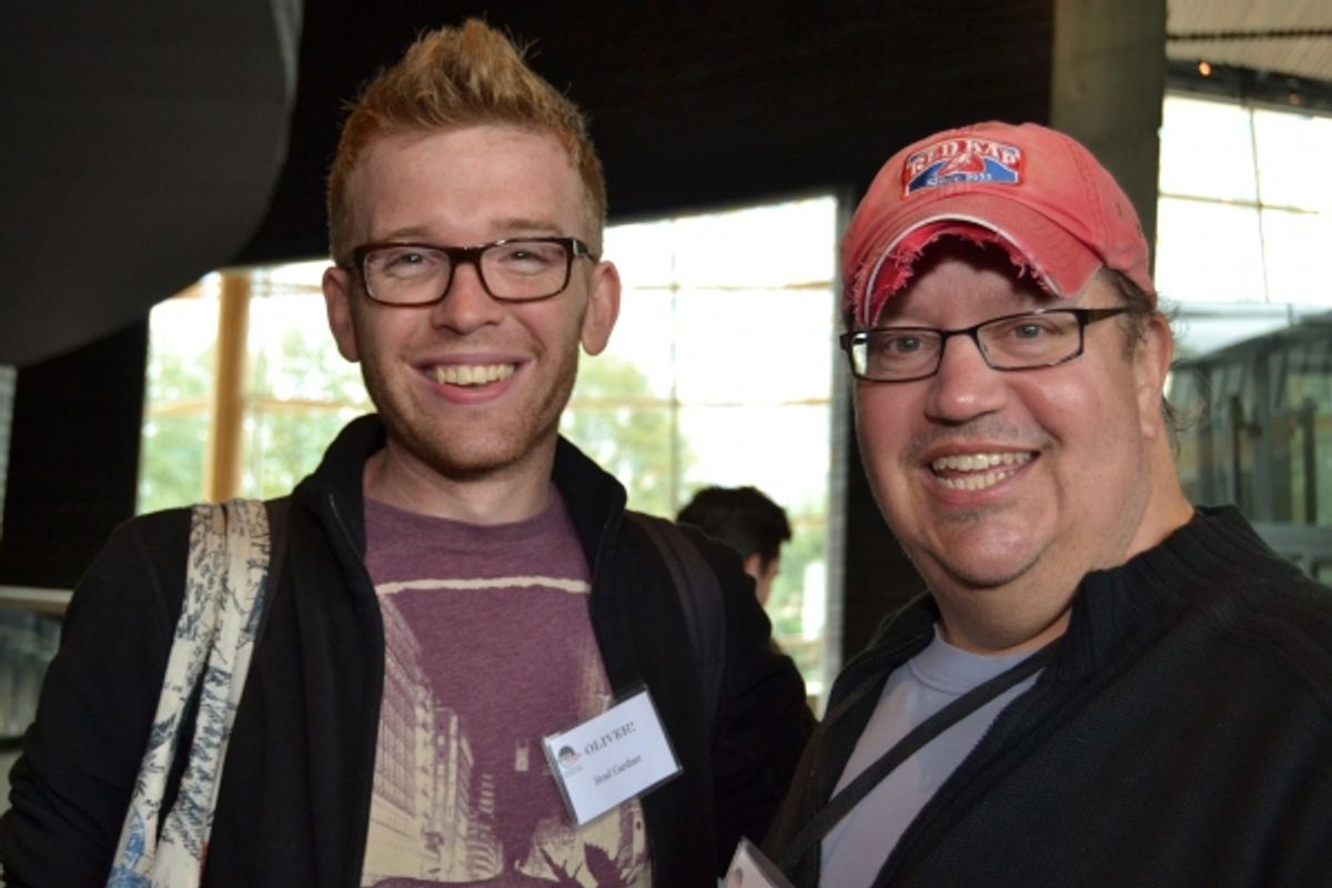 Brad Gardner (assistant music ) and Paul Vogt (Mr. Bumble) at 