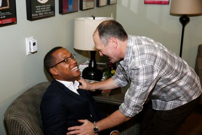 Branden Jacobs-Jenkins and actor David Bishins Photo