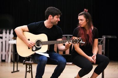 Samuel Edgerly (Jeff) and Desi Oakley (Tina Girlstar)  Photo