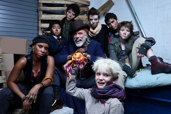 Jake Heston Miller as Oliver (bottom center) with Eleasha Gamble as Nancy, Jeff McCar Photo