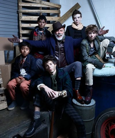 Jeff McCarthy as Fagin (center) and members of Fagin''s gang Photo