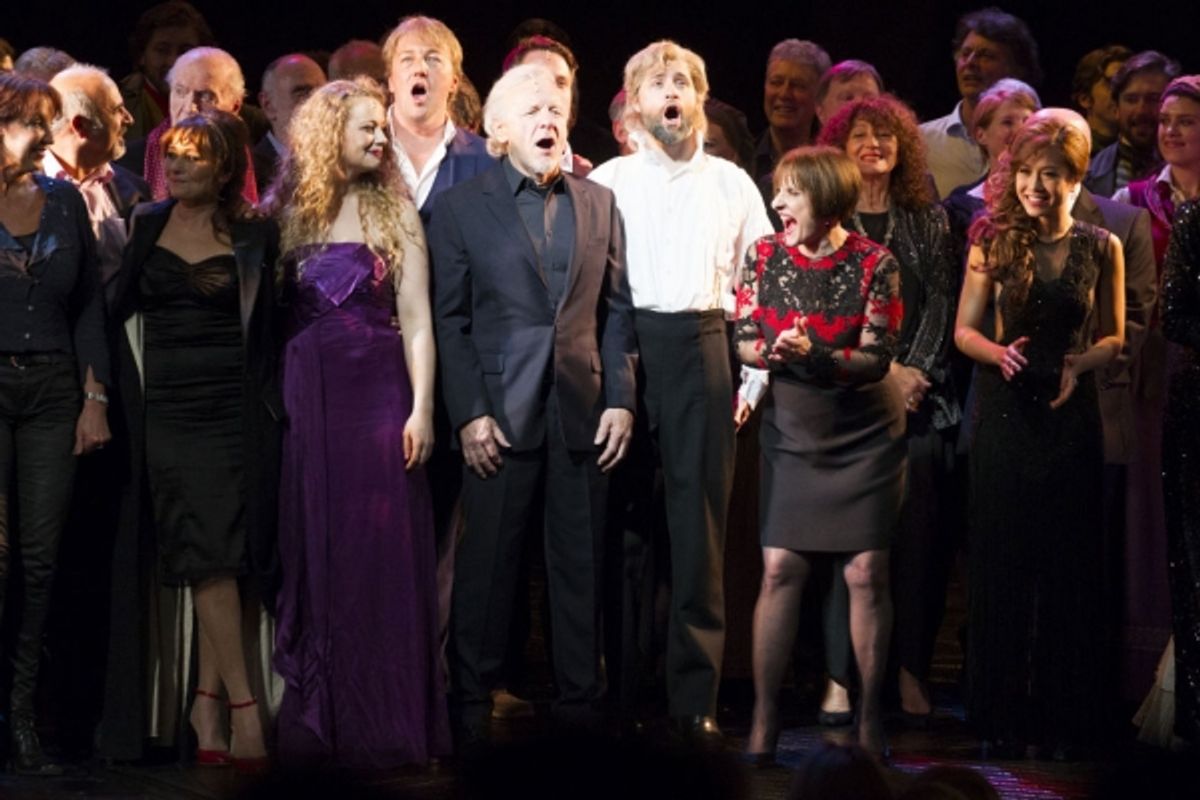 Frances Ruffelle, Carrie Hope Fletcher, John Owen Jones, Colm Wilkinson, Peter Lockyer, Patti Lupone and Rachelle Ann Go at 